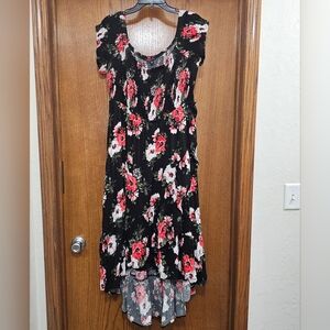Torrid Women’s Floral Black Plus Maxi Challis Off-Shoulder Dress Size 2